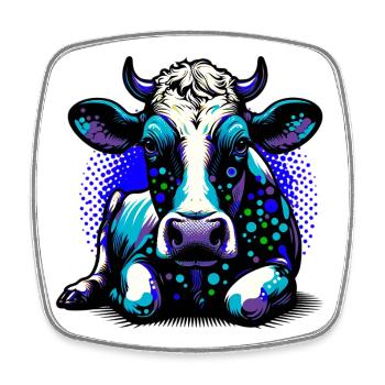 Cow - Square fridge magnet - white - Front