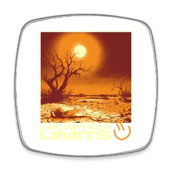 Live Without Limits – Surreal Desert Scene - Viereckiger Kühlschrankmagnet - Weiß - Vorne