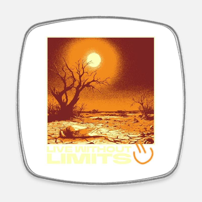 Live Without Limits – Surreal Desert Scene - Viereckiger Kühlschrankmagnet - Weiß