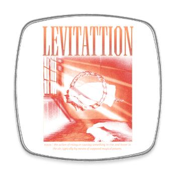 Levitation – Mystical Aesthetics - Square fridge magnet - white - Front