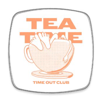 Tea Time – Entspannte Auszeit - Viereckiger Kühlschrankmagnet - Weiß - Vorne
