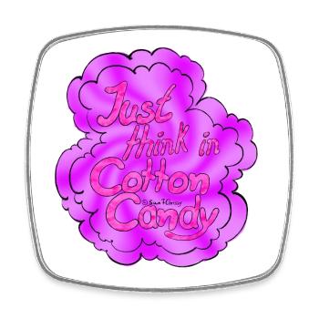 Cotton Candy Purple-Pink - Square fridge magnet - white - Front