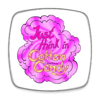 Cotton Candy Thinking swirl - Viereckiger Kühlschrankmagnet - Weiß - Vorne