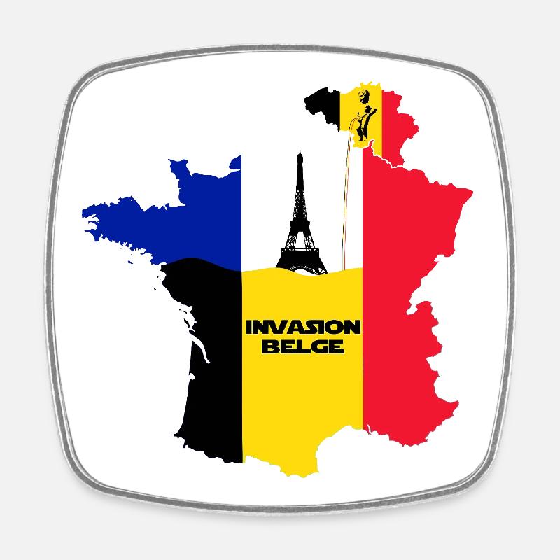 Invasion belge - Magnet carré - blanc