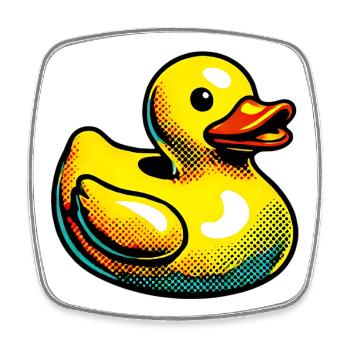 Ente Ente Ente Ente Ente - Viereckiger Kühlschrankmagnet - Weiß - Vorne