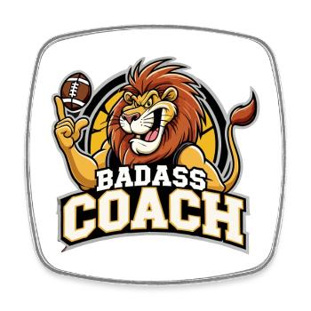 Knallharter Trainer Coach Löwe Football Geschenk - Viereckiger Kühlschrankmagnet - Weiß - Vorne