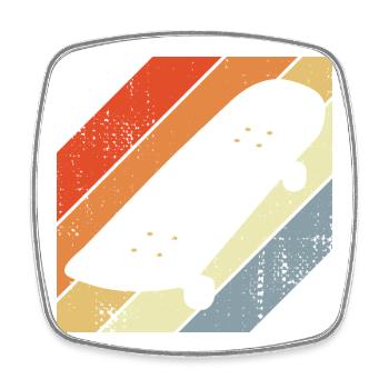Skateboard Sketch - Square fridge magnet - white - Front