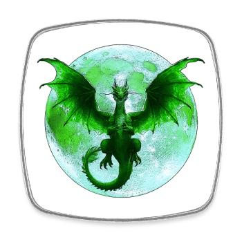 Fantasydesigns, Drachen motiv, verschenken, Monde - Viereckiger Kühlschrankmagnet - Weiß - Vorne