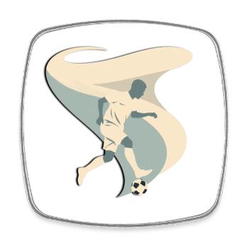 ⚽🔥 Football Passion – Player & Dribble T-Shirt - Square fridge magnet - white - Front