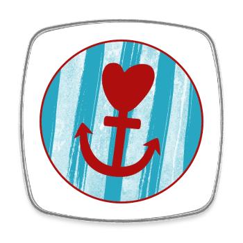 Rayures d’ancre Hambourg Amour Coeur Mer du Nord Ahoy Fan - Magnet carré - blanc - Devant