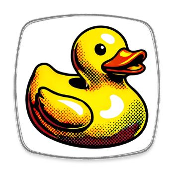 Ente Ente Ente Ente Ente - Viereckiger Kühlschrankmagnet - Weiß - Vorne
