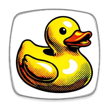 Ente Ente Ente Ente Ente - Viereckiger Kühlschrankmagnet - Weiß - Vorne