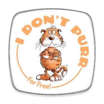 Grumpy I Don't Purr Cat Saying Cats - Square fridge magnet - white - Front