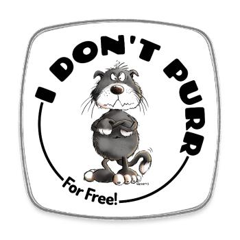 Grumpy I Don't Purr Cat Saying Cats - Square fridge magnet - white - Front
