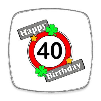 40. Geburtstag , Happy Birthday 40 (25) - Viereckiger Kühlschrankmagnet - Weiß - Vorne