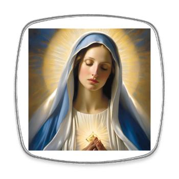 Mary, Catholic, Holy Mary, Christian - Square fridge magnet - white - Front
