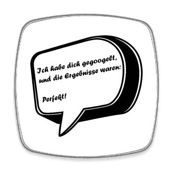 Dicton de la Saint-Valentin dans une bulle de dialogue - Magnet carré - blanc - Devant