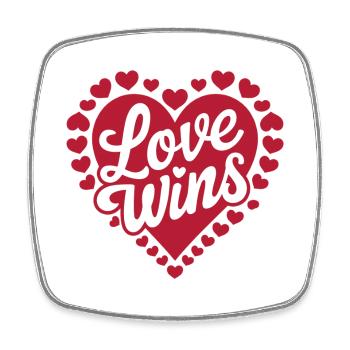 Love Wins Heart Design - Square fridge magnet - white - Front