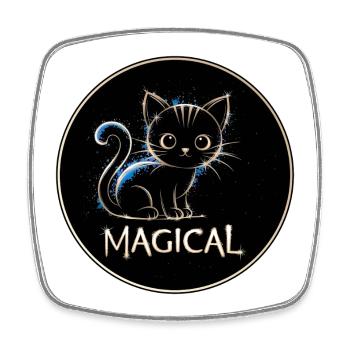 Magic Cat - Square fridge magnet - white - Front