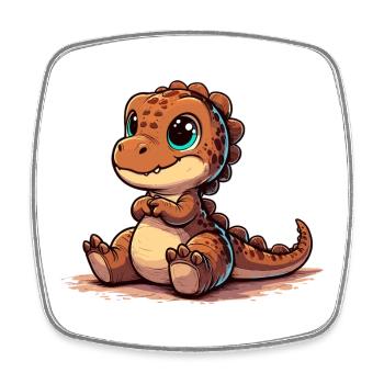 T-Rex Cute Baby Dino Baby Dinobaby Gift - Square fridge magnet - white - Front