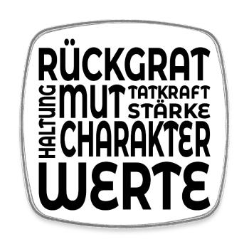 RÜCKGRAT WERTE HALTUNG - Viereckiger Kühlschrankmagnet - Weiß - Vorne