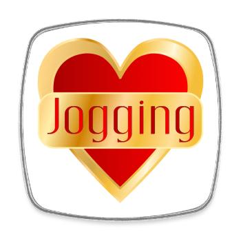 LAUFEN JOGGING HERZ - Viereckiger Kühlschrankmagnet - Weiß - Vorne