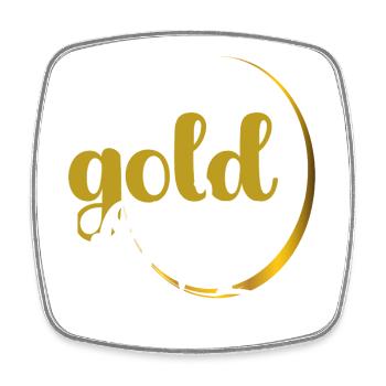 Elegant Gold and White Love Heart Design - Square fridge magnet - white - Front