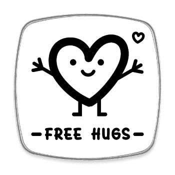 free hugs for valentines day - Square fridge magnet - white - Front