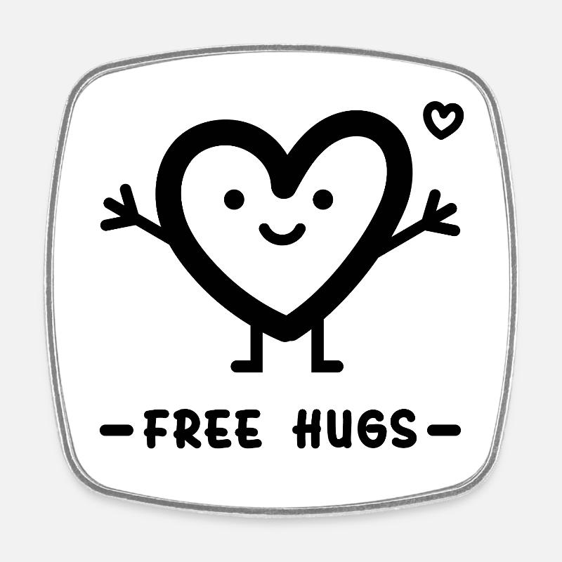 free hugs for valentines day - Square fridge magnet - white