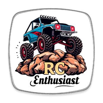 RC Auto - Viereckiger Kühlschrankmagnet - Weiß - Vorne