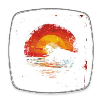 Surfer Sunset - Square fridge magnet - white - Front