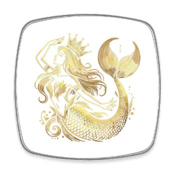 Sirène Sirène Princesse Or Cadeau Doré - Magnet carré - blanc - Devant