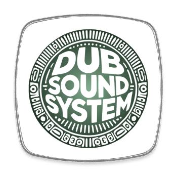 Dub Sound System Logo, für Musikliebhaber - Viereckiger Kühlschrankmagnet - Weiß - Vorne