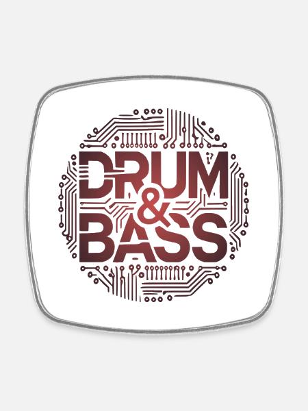 drum and bass - Magnet carré - blanc