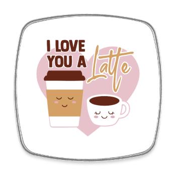Valentine I Love You A Latte - Viereckiger Kühlschrankmagnet - Weiß - Vorne