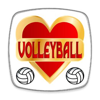 HERZ HOBBY VOLLEYBALL - Viereckiger Kühlschrankmagnet - Weiß - Vorne