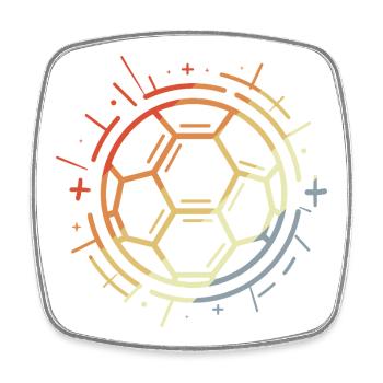 Dessin de football vintage - Magnet carré - blanc - Devant