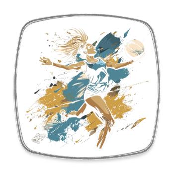 Volleyball player graffiti - Square fridge magnet - white - Front