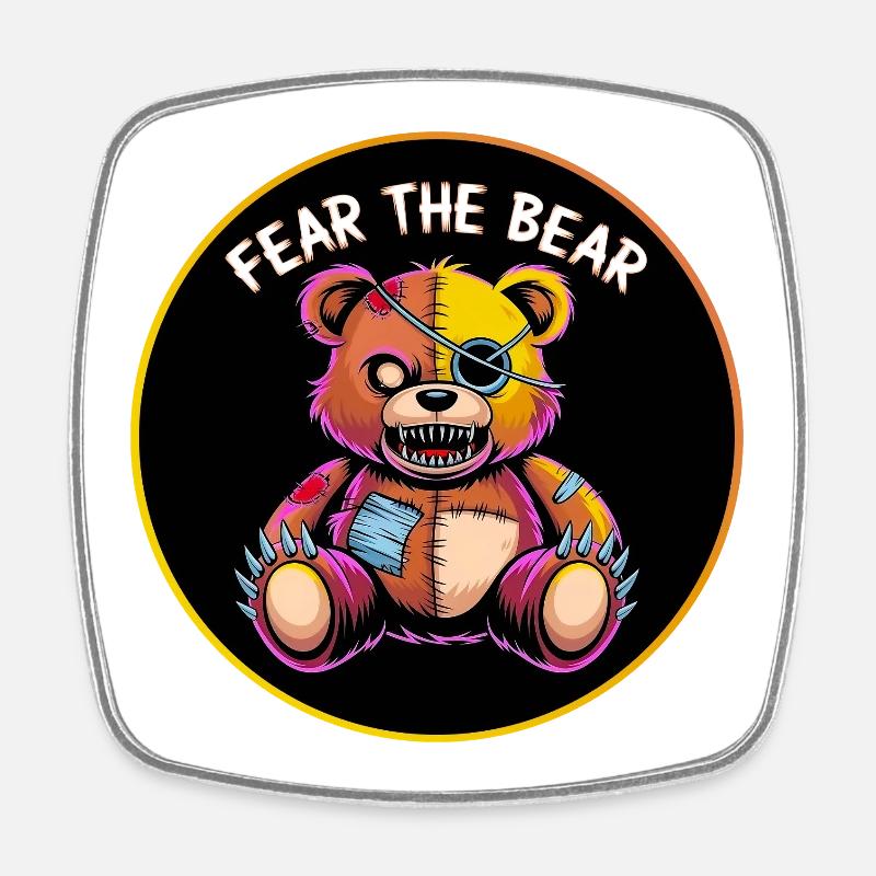 Fear the Bear - Square fridge magnet - white