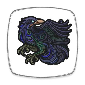 Stammes-Raben-Kunst - Viereckiger Kühlschrankmagnet - Weiß - Vorne