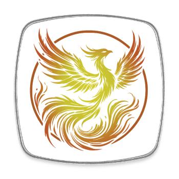 Phoenix of Fire Circle - Square fridge magnet - white - Front