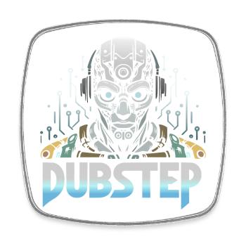 Dubstep Cyborg - Viereckiger Kühlschrankmagnet - Weiß - Vorne
