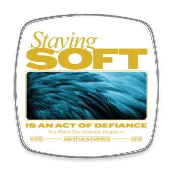 Staying Soft – Power in Gentleness - Square fridge magnet - white - Front