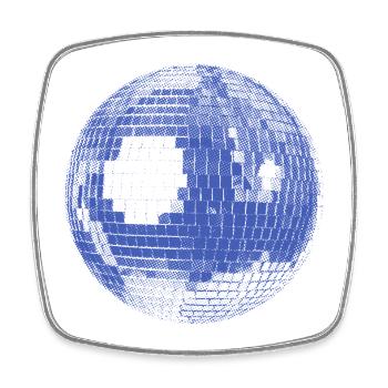 Disco Ball – Retro Party Vibes - Square fridge magnet - white - Front