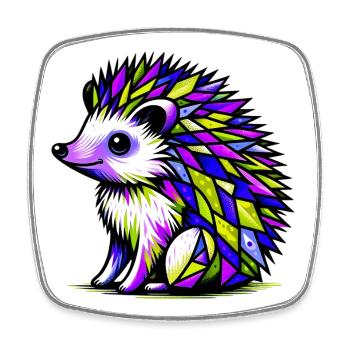 Hedgehog - Square fridge magnet - white - Front