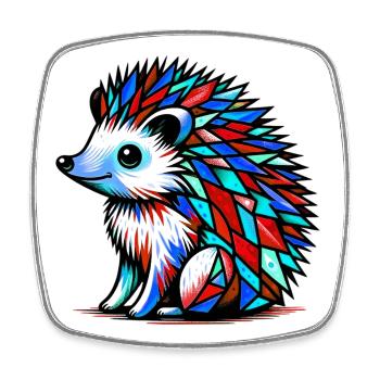 Hedgehog - Square fridge magnet - white - Front