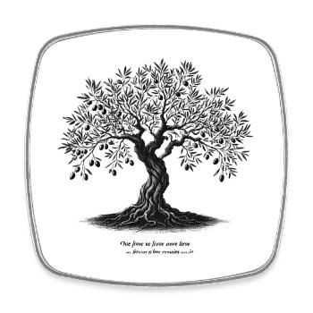 Olive tree - Square fridge magnet - white - Front