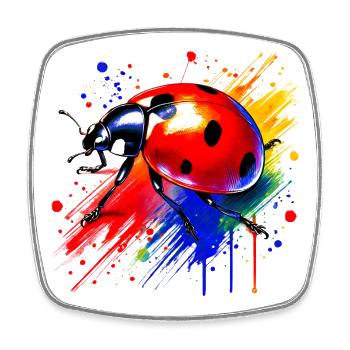 Ladybird - Square fridge magnet - white - Front