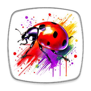 Coccinelle - Magnet carré - blanc - Devant