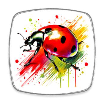 Coccinelle - Magnet carré - blanc - Devant